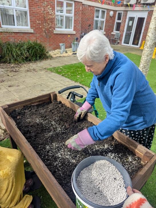 Anne gardening