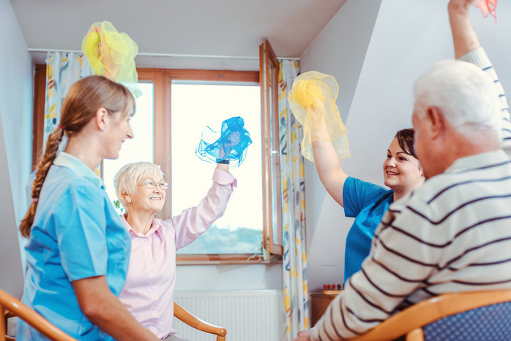 residents doing sensory activities